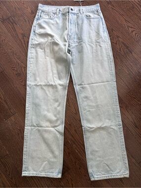The Row Pale Blue Denim Jeans with Branded Button